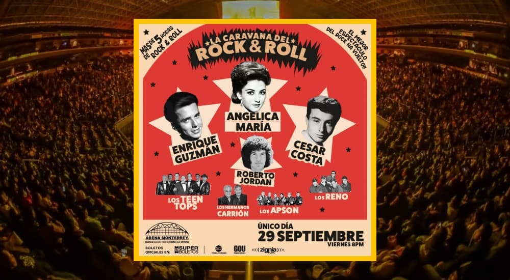 caravana del rock and roll en monterrey angelica maria cesar costa enrique guzman