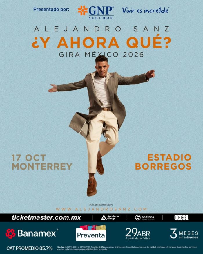 Poster alejandro sanz estadio borregos 2026