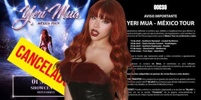 Se cancela el concierto de Yeri Mua en Monterrey 2026